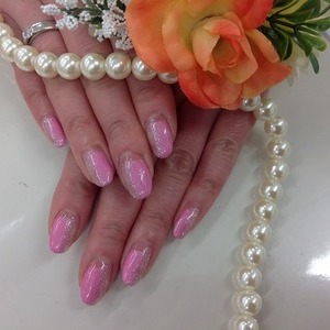 ピンク&ラメハーフ